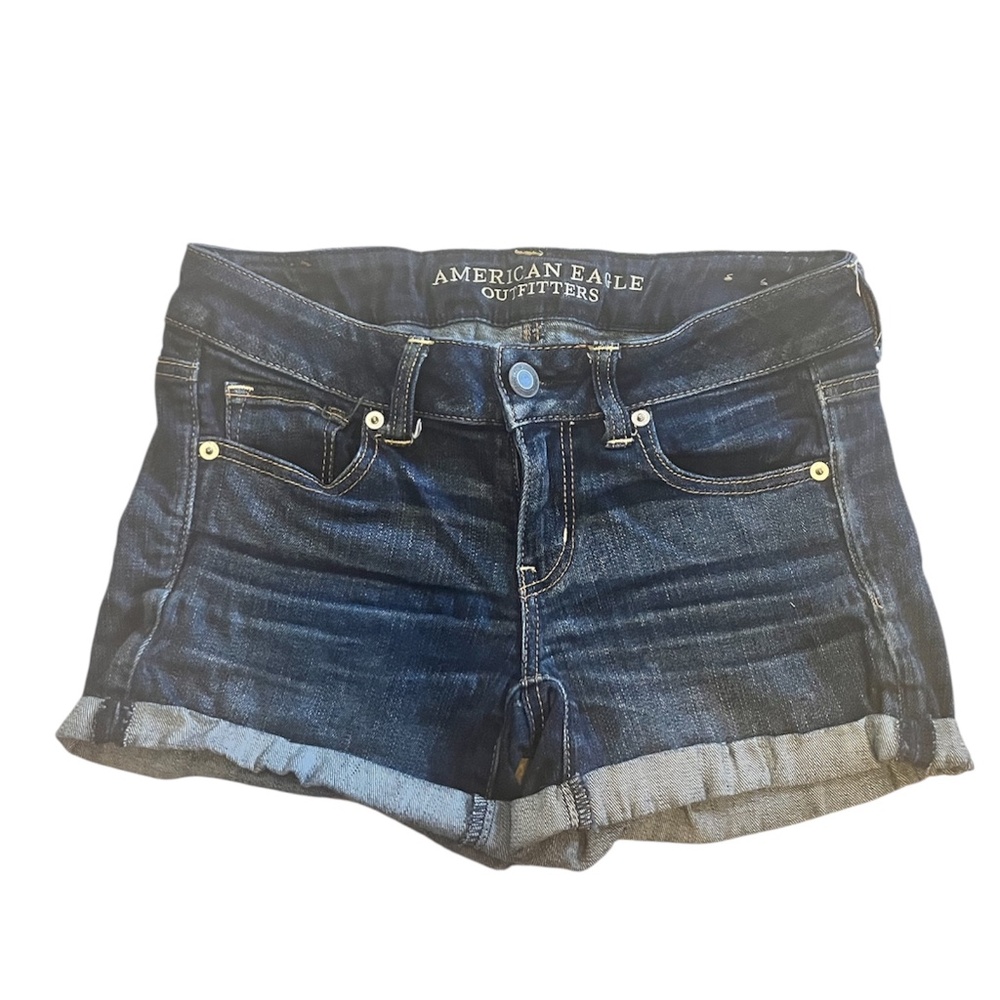 American Eagle Dark Wash Denim Shorts | Size 4 - Picture 2 of 6